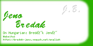 jeno bredak business card
